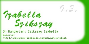 izabella szikszay business card